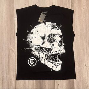 Tenaciti Studios Skull Muscle Tee XL Blk Call Out Racist Streetwear NWT